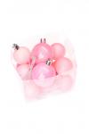 Набор новогодних шаров микс (12 шт) SF-8001, розовый №1