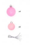 Набор новогодних шаров микс (12 шт) SF-8001, розовый №1