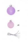 Набор новогодних шаров микс (12 шт) SF-8001, фиолетовый №4