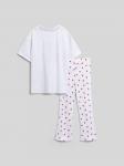 Набор для девочек ((1)футболка и (2)брюки) Lorett белый