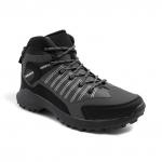 Ботинки на меху А691-4 черно серые