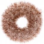 Венок декоративный TINSEL "Яркие переливы" 38 см, Розовое золото
