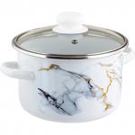 Кастрюля эмал цил Marble 5,5л стекл/кр ТМ Appetite