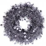 Венок декоративный TINSEL "Изящный блеск" 38 см, Графит