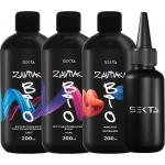 BIO-ЗАВИВКА от Hair Sekta: набор для завивки волос (3 х 200 мл): Light, Hard, Neutralizer/Фиксатор, флакон с аппликатором (100 мл)