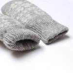 Варежки женские шерстяные, цвет светло-серый, размер 20-22