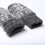 Варежки женские шерстяные, цвет серый, размер 20-22