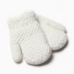Варежки детские меховые MINAKU, с опушкой, 15 см, белые
