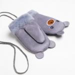 Варежки детские MINAKU с вышивкой, 18 см, серые