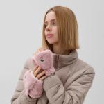 Варежки - митенки женские MINAKU «Зайка», размер 24 см, розовые