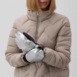 Варежки женские MINAKU, р-р 23 см, цв.серебро/черный