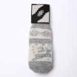 Варежки женские шерстяные «Олень со снежинкой», цвет светло-серый/белый, размер 20-22