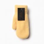 Варежки женские  на иск.меху MINAKU гладкие 22 см горчичный