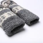 Варежки женские шерстяные «Олень», цвет серый, размер 20-22