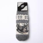 Варежки женские шерстяные «Олень», цвет серый, размер 20-22