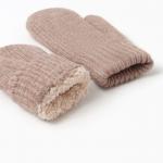 Варежки детские MINAKU, коричневые, 19 см