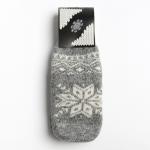 Варежки женские шерстяные «Снежинка», цвет светло-серый, размер 20-22