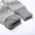 Варежки женские шерстяные «Снежинка», цвет серый, размер 20-22