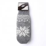 Варежки женские шерстяные «Снежинка», цвет серый, размер 20-22