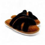 Тапочки меховые 10331 черно коричневые