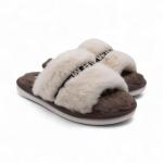 Тапочки меховые 10215 бежево коричневые