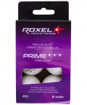 Мяч для настольного тенниса Roxel 3* Prime, белый, 6 шт.