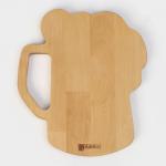 Менажница для подачи Adelica «Пивная кружка», 2 секции, 25?22?1.8 см, пропитано минеральным маслом, в подарочной коробке, дерево берёза