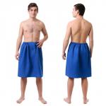 Килт для сауны вафельный мужской, 65?150, хлопок 100%, синий