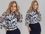 Блузка женская  7046/19/Белый, синий