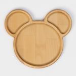 Менажница Adelica «Микки», 3 секции, 25?23?1.8 см, пропитана минеральным маслом, в подарочной коробке, дерево берёза