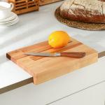 Доска разделочная с упором Adelica «Мастер шеф», 30?20?1.8 см, пропитана минеральным маслом, дерево берёза