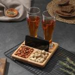 Менажница Adelica, 20?18?1.8 см, 4 ячейки, пропитано маслом, дерево берёза