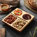 Менажница Adelica, 20?18?1.8 см, 4 ячейки, пропитано маслом, дерево берёза