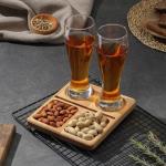 Менажница Adelica, 20?18?1.8 см, 4 ячейки, пропитано маслом, дерево берёза