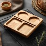 Менажница Adelica, 20?18?1.8 см, 4 ячейки, пропитано маслом, дерево берёза