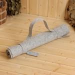 Коврик - лежак для бани и сауны, 160?55 см, полиэстер 70%, шерсть 30%, серый, «Добропаровъ»