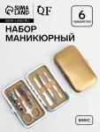 Набор маникюрный Metallic, 6 предметов, в футляре, МИКС
