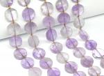 Бусины аметист лавандовый круг с огранкой 15мм, 39см, 22 бусины