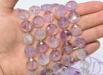Бусины аметист лавандовый круг с огранкой 15мм, 39см, 22 бусины