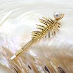 Заколка для волос с жемчугом 20*60мм