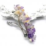 Заколка для волос с аметрином 6*1,5*1,5см