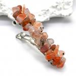 Заколка автомат для волос с сердоликом 6*1,5*1,5см