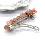 Заколка автомат для волос с сердоликом 6*1,5*1,5см