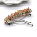 Заколка автомат для волос с солнечным камнем (гелиолит ) 6*1,5*1,5см