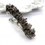 Заколка автомат для волос с раухтопазом 6*1,5*1,5см