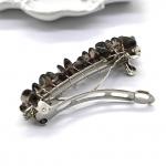 Заколка автомат для волос с раухтопазом 6*1,5*1,5см