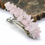 Заколка автомат для волос с розовым кварцем 6*1,5*1,5см