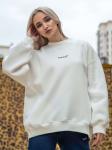 Свитшот женский оверсайз с начесом молочный