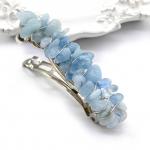 Заколка для волос с аквамарином 6*1,5*1,5см