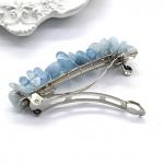 Заколка для волос с аквамарином 6*1,5*1,5см